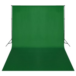 vidaXL Sistema de soporte de telón fondo 500x300 cm verde