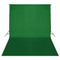 vidaXL Sistema de soporte de telón fondo 500x300 cm verde