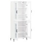 vidaXL Aparador alto madera contrachapada blanco 69,5x34x180 cm