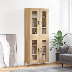 vidaXL Aparador alto madera contrachapada color roble 69,5x34x180 cm