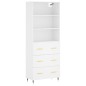 vidaXL Aparador alto madera contrachapada blanco 69,5x34x180 cm vidaXL Aparador alto madera contrachapada blanco 69,5x34x180 cm