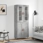 vidaXL Aparador alto madera contrachapada gris hormigón 69,5x34x180 cm vidaXL Aparador alto madera contrachapada gris hormigón 69,5x34x180 cm