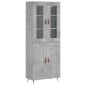 vidaXL Aparador alto madera contrachapada gris hormigón 69,5x34x180 cm vidaXL Aparador alto madera contrachapada gris hormigón 69,5x34x180 cm