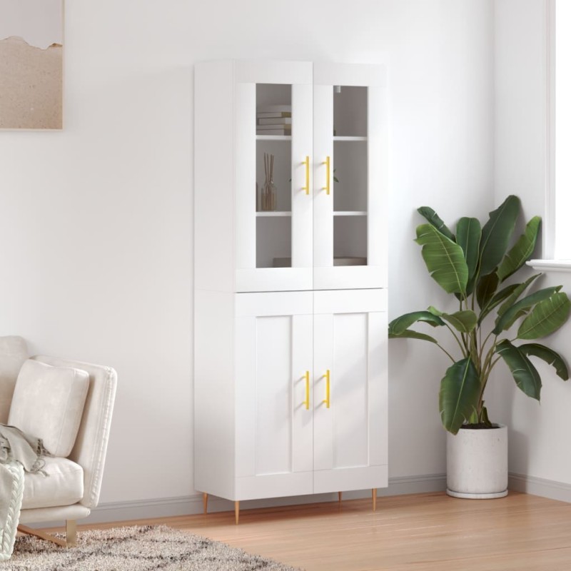 vidaXL Aparador alto madera contrachapada blanco 69,5x34x180 cm vidaXL Aparador alto madera contrachapada blanco 69,5x34x180 cm