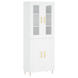 vidaXL Aparador alto madera contrachapada blanco 69,5x34x180 cm