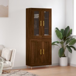 vidaXL Aparador alto madera contrachapada marrón roble 69,5x34x180 cm