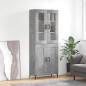 vidaXL Aparador alto madera contrachapada gris hormigón 69,5x34x180 cm vidaXL Aparador alto madera contrachapada gris hormigón 69,5x34x180 cm