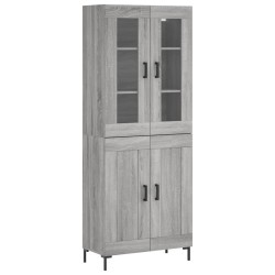vidaXL Aparador alto madera contrachapada gris sonoma 69,5x34x180 cm
