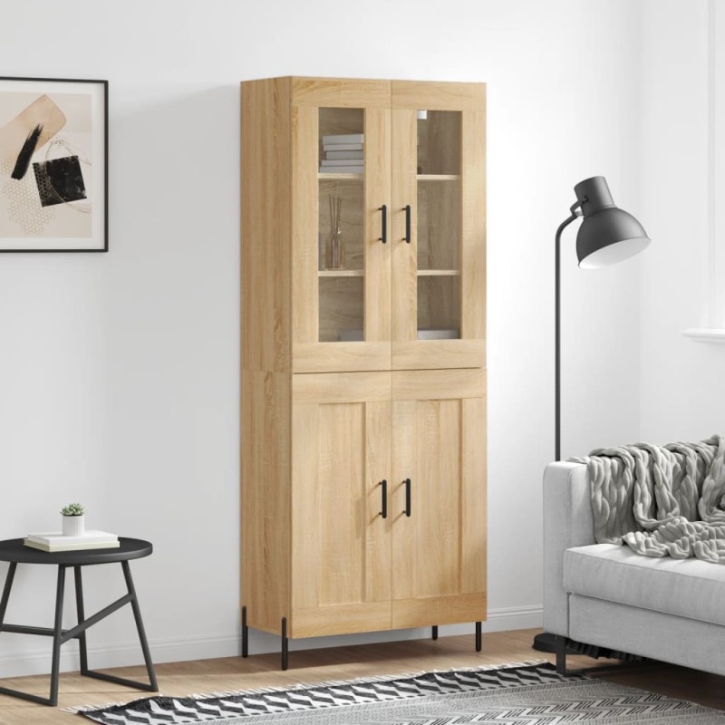 vidaXL Aparador alto madera contrachapada color roble 69,5x34x180 cm vidaXL Aparador alto madera contrachapada color roble 69,5x34x180 cm