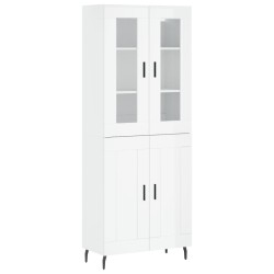 vidaXL Aparador alto madera contrachapada blanco brillo 69,5x34x180 cm