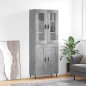 vidaXL Aparador alto madera contrachapada gris hormigón 69,5x34x180 cm vidaXL Aparador alto madera contrachapada gris hormigón 69,5x34x180 cm