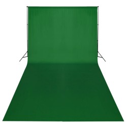 vidaXL Kit de estudio fotográfico telón verde croma 600x300 y luces 