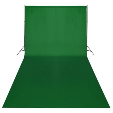 vidaXL Kit de estudio fotográfico telón verde croma 600x300 y luces 