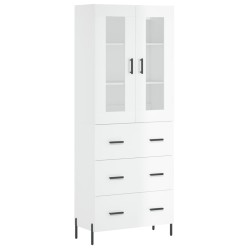 vidaXL Aparador alto madera contrachapada blanco brillo 69,5x34x180 cm