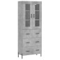 vidaXL Aparador alto madera contrachapada gris hormigón 69,5x34x180 cm vidaXL Aparador alto madera contrachapada gris hormigón 69,5x34x180 cm