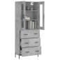 vidaXL Aparador alto madera contrachapada gris hormigón 69,5x34x180 cm vidaXL Aparador alto madera contrachapada gris hormigón 69,5x34x180 cm