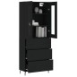 vidaXL Aparador alto madera contrachapada negro 69,5x34x180 cm vidaXL Aparador alto madera contrachapada negro 69,5x34x180 cm