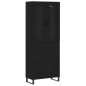 vidaXL Aparador alto madera contrachapada negro 69,5x34x180 cm vidaXL Aparador alto madera contrachapada negro 69,5x34x180 cm