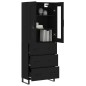 vidaXL Aparador alto madera contrachapada negro 69,5x34x180 cm vidaXL Aparador alto madera contrachapada negro 69,5x34x180 cm