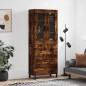 vidaXL Aparador alto madera contrachapada roble ahumado 69,5x34x180 cm vidaXL Aparador alto madera contrachapada roble ahumado 69,5x34x180 cm