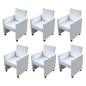 vidaXL Sillas de comedor 6 uds cuero sintético blanco vidaXL Sillas de comedor 6 uds cuero sintético blanco