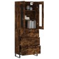 vidaXL Aparador alto madera contrachapada roble ahumado 69,5x34x180 cm vidaXL Aparador alto madera contrachapada roble ahumado 69,5x34x180 cm