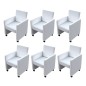vidaXL Sillas de comedor 6 uds cuero sintético blanco vidaXL Sillas de comedor 6 uds cuero sintético blanco