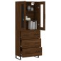 vidaXL Aparador alto madera contrachapada marrón roble 69,5x34x180 cm vidaXL Aparador alto madera contrachapada marrón roble 69,5x34x180 cm
