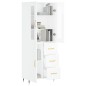 vidaXL Aparador alto madera contrachapada blanco brillo 69,5x34x180 cm vidaXL Aparador alto madera contrachapada blanco brillo 69,5x34x180 cm