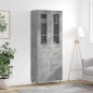 vidaXL Aparador alto madera contrachapada gris hormigón 69,5x34x180 cm vidaXL Aparador alto madera contrachapada gris hormigón 69,5x34x180 cm