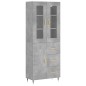 vidaXL Aparador alto madera contrachapada gris hormigón 69,5x34x180 cm vidaXL Aparador alto madera contrachapada gris hormigón 69,5x34x180 cm