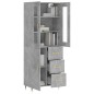 vidaXL Aparador alto madera contrachapada gris hormigón 69,5x34x180 cm vidaXL Aparador alto madera contrachapada gris hormigón 69,5x34x180 cm