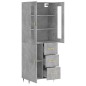 vidaXL Aparador alto madera contrachapada gris hormigón 69,5x34x180 cm vidaXL Aparador alto madera contrachapada gris hormigón 69,5x34x180 cm
