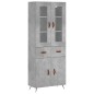 vidaXL Aparador alto madera contrachapada gris hormigón 69,5x34x180 cm vidaXL Aparador alto madera contrachapada gris hormigón 69,5x34x180 cm