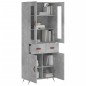 vidaXL Aparador alto madera contrachapada gris hormigón 69,5x34x180 cm vidaXL Aparador alto madera contrachapada gris hormigón 69,5x34x180 cm