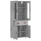 vidaXL Aparador alto madera contrachapada gris hormigón 69,5x34x180 cm vidaXL Aparador alto madera contrachapada gris hormigón 69,5x34x180 cm