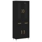 vidaXL Aparador alto madera contrachapada negro 69,5x34x180 cm vidaXL Aparador alto madera contrachapada negro 69,5x34x180 cm