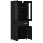 vidaXL Aparador alto madera contrachapada negro 69,5x34x180 cm vidaXL Aparador alto madera contrachapada negro 69,5x34x180 cm