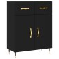 vidaXL Aparador alto madera contrachapada negro 69,5x34x180 cm vidaXL Aparador alto madera contrachapada negro 69,5x34x180 cm