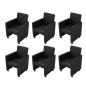  vidaXL Sillas de comedor 6 unidades cuero sintético negro