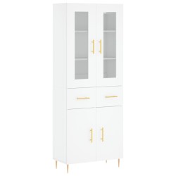 vidaXL Aparador alto madera contrachapada blanco 69,5x34x180 cm