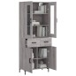 vidaXL Aparador alto madera contrachapada gris sonoma 69,5x34x180 cm vidaXL Aparador alto madera contrachapada gris sonoma 69,5x34x180 cm