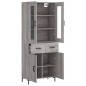 vidaXL Aparador alto madera contrachapada gris sonoma 69,5x34x180 cm vidaXL Aparador alto madera contrachapada gris sonoma 69,5x34x180 cm