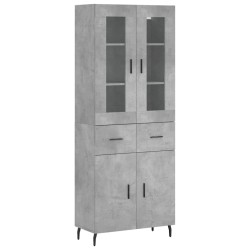 vidaXL Aparador alto madera contrachapada gris hormigón 69,5x34x180 cm