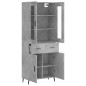vidaXL Aparador alto madera contrachapada gris hormigón 69,5x34x180 cm vidaXL Aparador alto madera contrachapada gris hormigón 69,5x34x180 cm