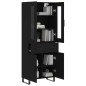 vidaXL Aparador alto madera contrachapada negro 69,5x34x180 cm vidaXL Aparador alto madera contrachapada negro 69,5x34x180 cm