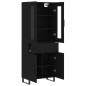 vidaXL Aparador alto madera contrachapada negro 69,5x34x180 cm vidaXL Aparador alto madera contrachapada negro 69,5x34x180 cm