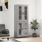 vidaXL Aparador alto madera contrachapada gris sonoma 69,5x34x180 cm