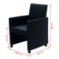  vidaXL Sillas de comedor 6 unidades cuero sintético negro
