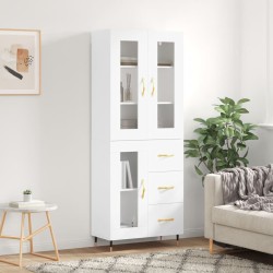 vidaXL Aparador alto madera contrachapada blanco 69,5x34x180 cm